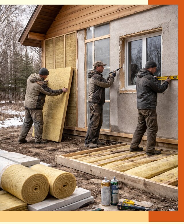 Утепление дачного дома в Краснокаменске от 4855 руб/м2 — недорого | ТепломастерКсн