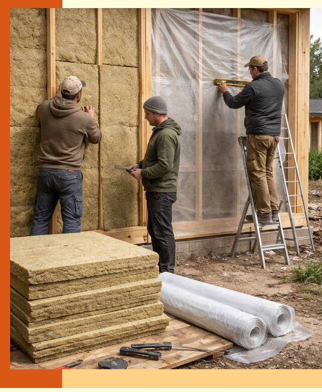 Утепление каркасного дома в Краснокаменске под ключ с гарантией качества