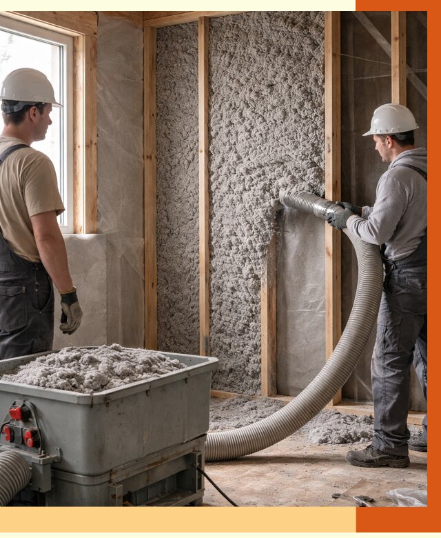 Утепление каркасного дома эковатой в Краснокаменске от 1840 руб. | ТепломастерКсн