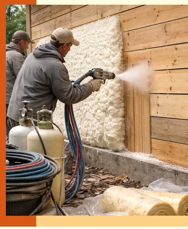 Утепление деревянного дома пенополиуретаном в Краснокаменске