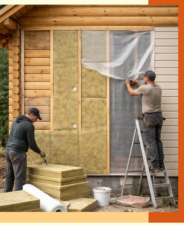 Утепление дома из бруса в Краснокаменске от 3833 руб./м2 — работы под ключ | ТепломастерКсн