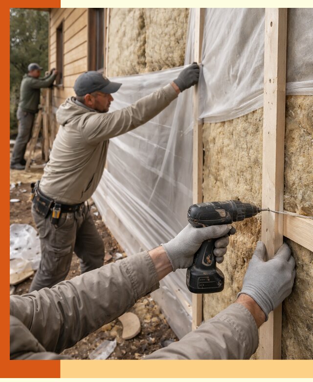 Утепление дома из бруса в Краснокаменске качественно и долговечно