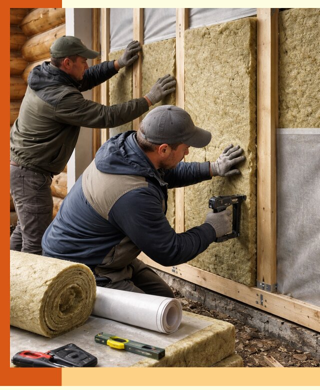 Утепление бревенчатого дома под ключ в Краснокаменске