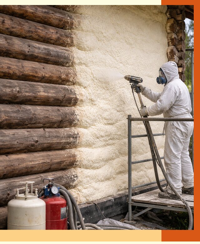 Утепление бревенчатого дома ППУ в Краснокаменске под ключ от 6388 руб. | ТепломастерКсн