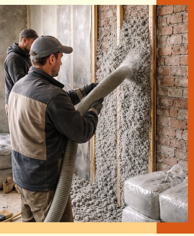 Утепление кирпичного дома эковатой в Краснокаменске от 2402 руб./м² | ТепломастерКсн