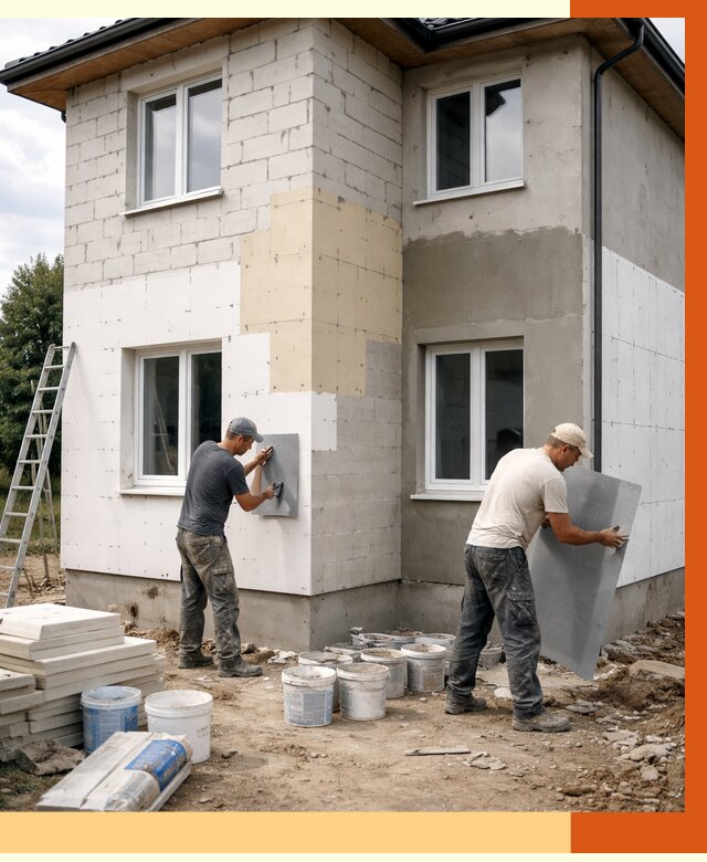 Утепление дома из газобетона в Краснокаменске от 4293 руб./м² — заказать у ТепломастерКсн