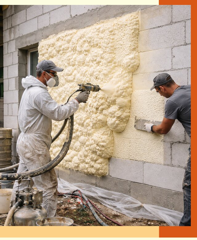 Утепление дома из газобетона ППУ в Краснокаменске от 4906 руб./м² под ключ | ТепломастерКсн