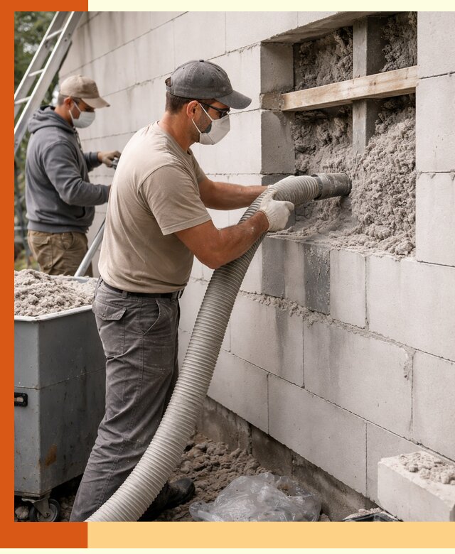 Утепление дома из газобетона эковатой в Краснокаменске