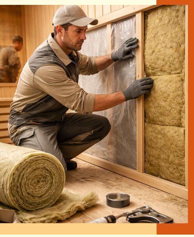 Утепление сауны изнутри в Краснокаменске от 6644 руб. за м2 | ППУ, под ключ — ТепломастерКсн