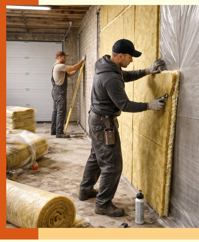 Утепление гаража под ключ в Краснокаменске — все виды теплоизоляции