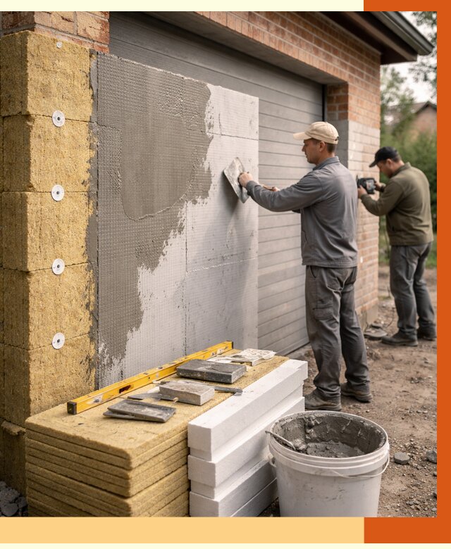 Утепление гаража снаружи в Краснокаменске от 4293 руб. за м2 — наружное утепление под ключ | ТепломастерКсн