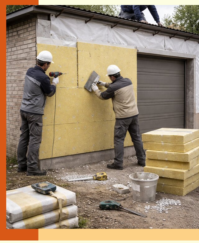 Утепление гаража снаружи в Краснокаменске качественно и надёжно