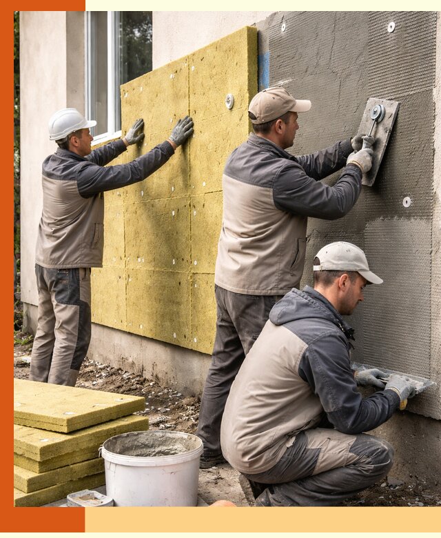 Утепление фасада под штукатурку в Краснокаменске — энергоэффективная технология