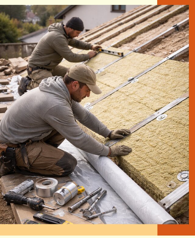 Утепление крыши снаружи в Краснокаменске под ключ от 1227 руб./м2 | ТепломастерКсн