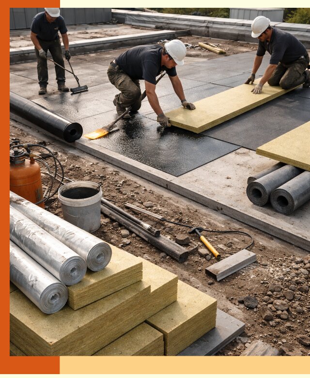 Утепление плоской крыши в Краснокаменске — надежная теплоизоляция и герметизация