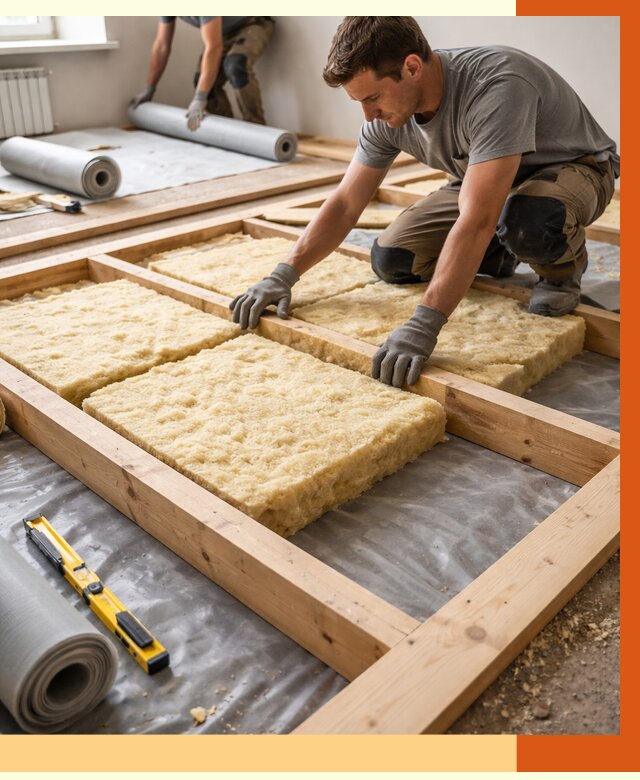 Утепление деревянного пола в Краснокаменске от 1533 руб./м2 под ключ | ТепломастерКсн