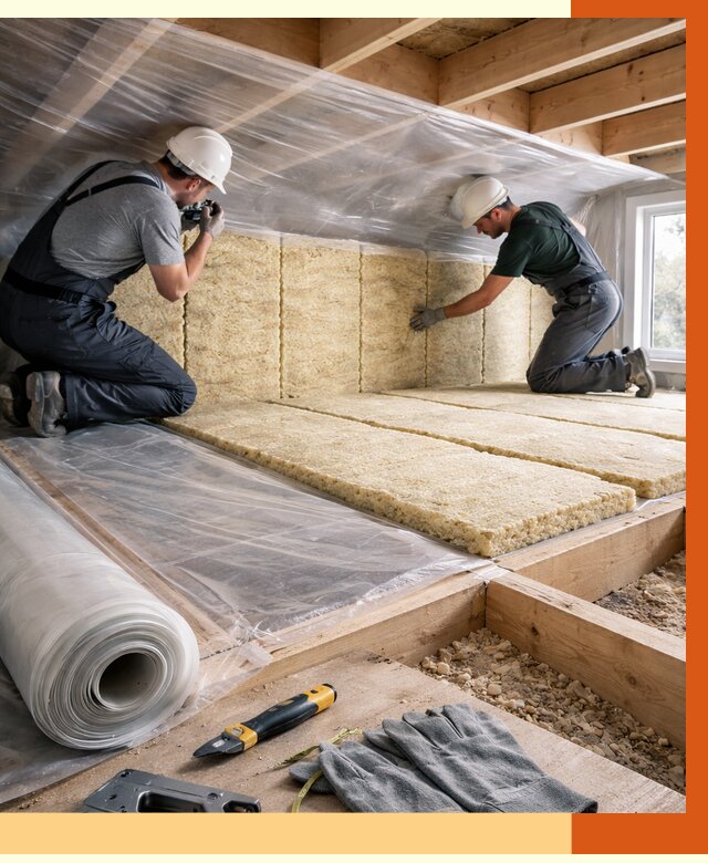 Утепление перекрытий в Краснокаменске от 2913 руб/м2 — утепление межэтажных и чердачных | ТепломастерКсн