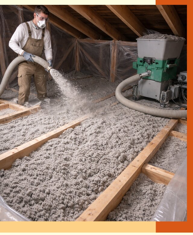 Утепление чердака эковатой в Краснокаменске от 1482 руб/м2 — заказать у ТепломастерКсн