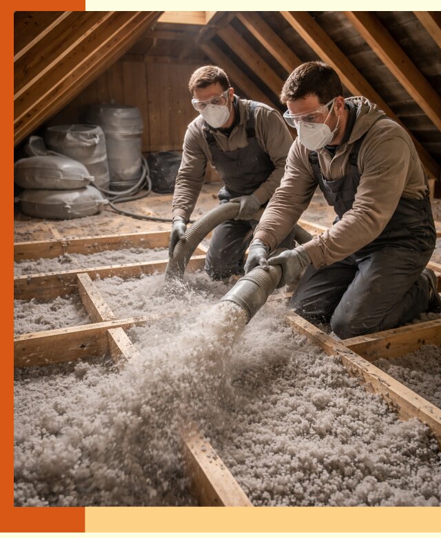 Утепление чердака эковатой в Краснокаменске — быстро и надёжно