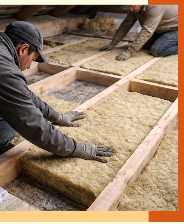 Утепление чердака минватой в Краснокаменске от 3577 руб/м2 под ключ | ТепломастерКсн