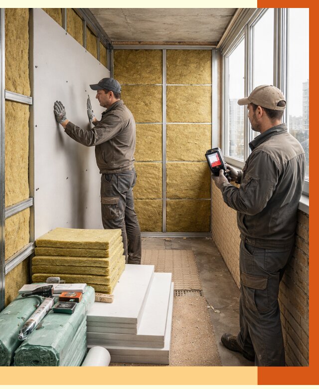 Утепление балкона в Краснокаменске от 4599 руб. под ключ | ТепломастерКсн