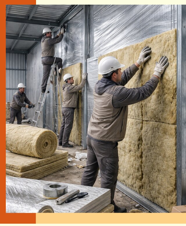 Утепление металлического склада в Краснокаменске: теплоизоляция и герметизация