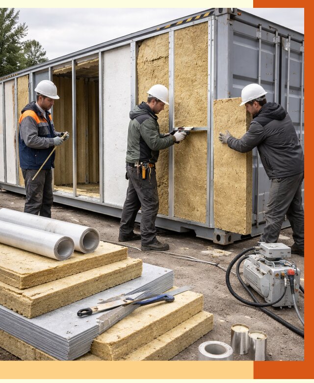 Утепление морского контейнера в Краснокаменске от 3833 руб. под ключ | ТепломастерКсн