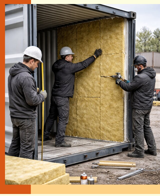 Утепление морского контейнера в Краснокаменске: надежная теплоизоляция и защита