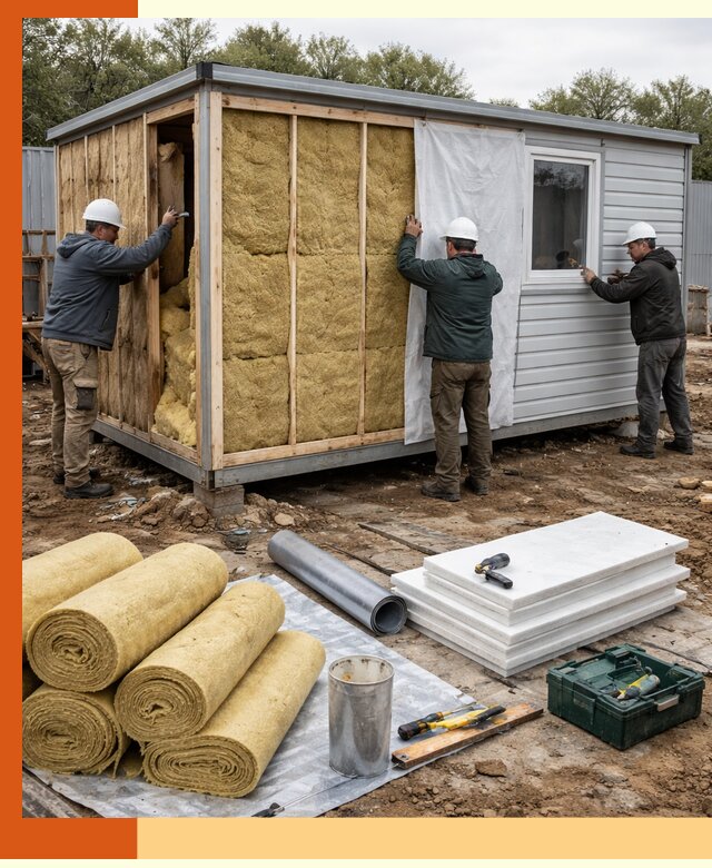 Утепление строительной бытовки под ключ в Краснокаменске для любых условий
