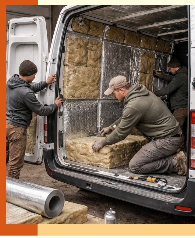 Утепление фургона в Краснокаменске: профессиональная теплоизоляция и шумоизоляция