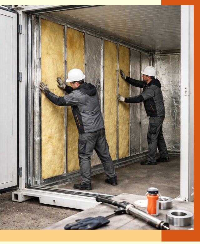 Утепление рефрижераторного контейнера в Краснокаменске от 45995 руб./м² | ТепломастерКсн