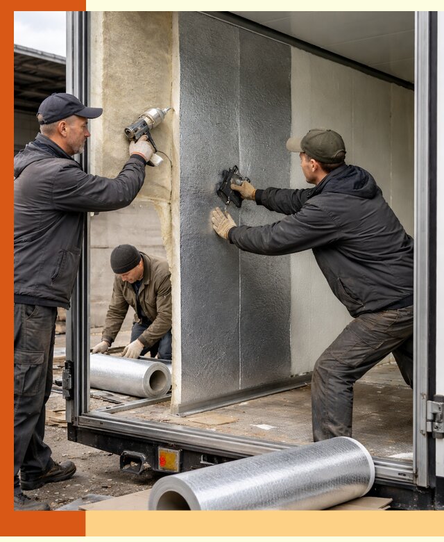 Утепление холодильного кузова в Краснокаменске — монтаж и теплоизоляция