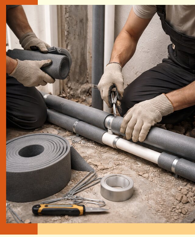 Утепление труб водоснабжения в Краснокаменске — монтаж и защита сети