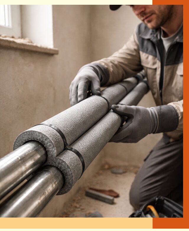 Утепление труб отопления в Краснокаменске от 2913 руб. за м² — услуги под ключ | ТепломастерКсн