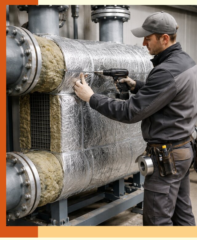 Утепление теплообменника в Краснокаменске — профессиональная теплоизоляция оборудования