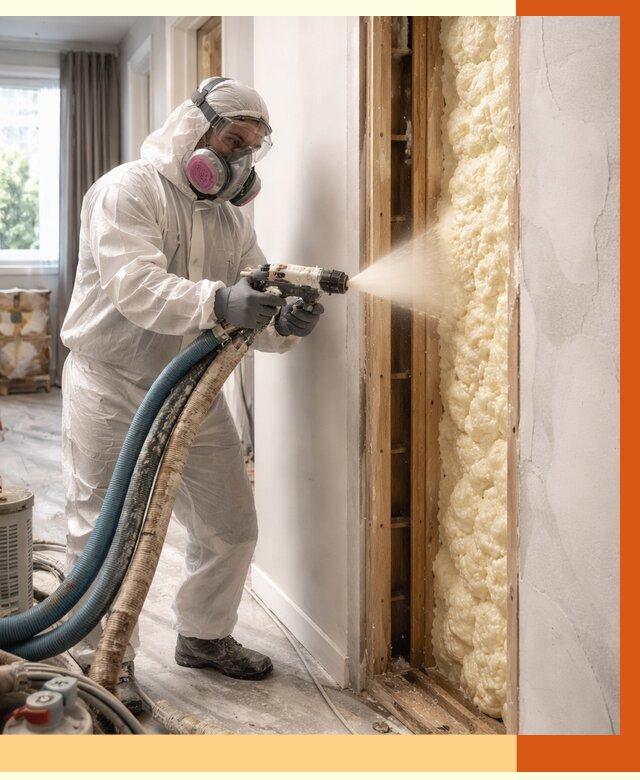 Межстеновое утепление ППУ в Краснокаменске от 2811 руб/м2 — межстенное утепление под ключ | ТепломастерКсн