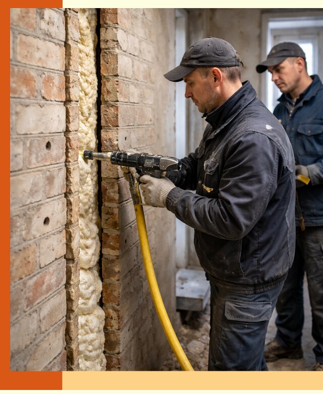 Межстеновое утепление пенополиуретаном в Краснокаменске