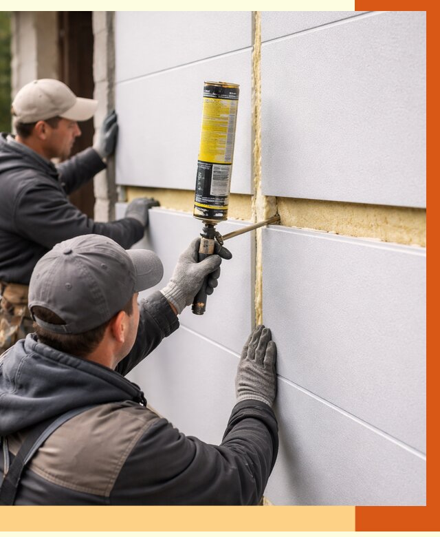 Утепление сэндвич панелей ППУ в Краснокаменске от 4293 руб. за м2 | ТепломастерКсн