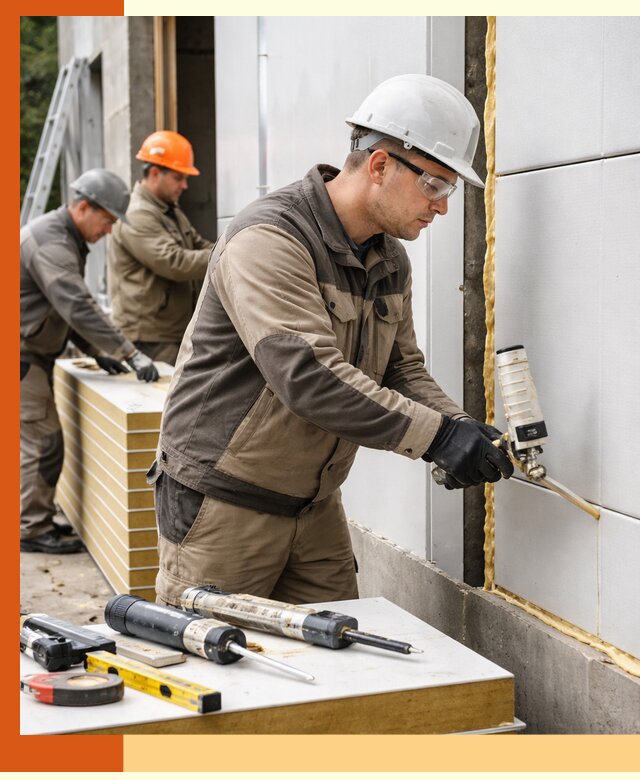 Утепление сэндвич-панелей пенополиуретаном в Краснокаменске