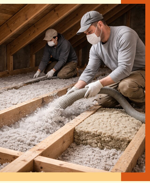Заполнение полостей чердачного перекрытия в Краснокаменске от 4599 руб. | ТепломастерКсн