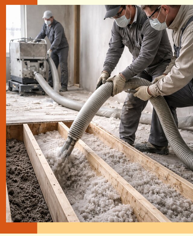 Заполнение полостей межэтажного перекрытия в Краснокаменске эффективно и герметично