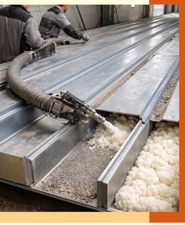 Заполнение пустот кровельных панелей в Краснокаменске от 7359 руб. под ключ | ТепломастерКсн