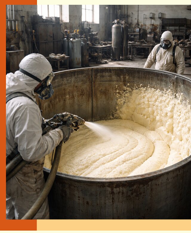 Заливка ппу в емкости с полной изоляцией и герметизацией в Краснокаменске