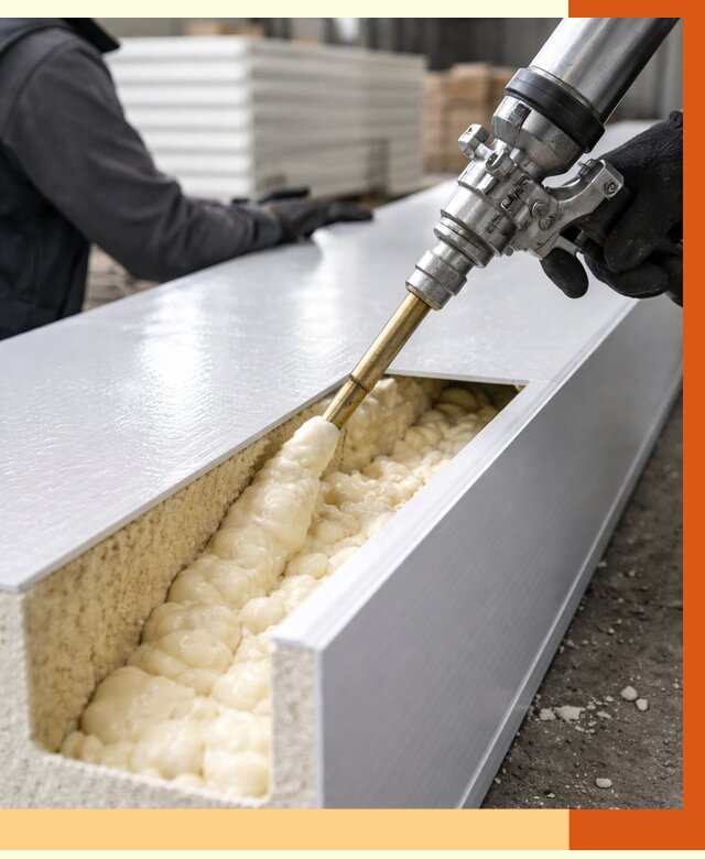 Заполнение пустот холодильных панелей в Краснокаменске от 7666 руб. | ТепломастерКсн