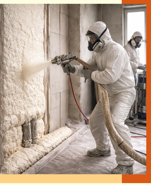 Напыление пенополиуретана в Краснокаменске от 7666 руб./м2 — услуги и монтаж ППУ | ТепломастерКсн