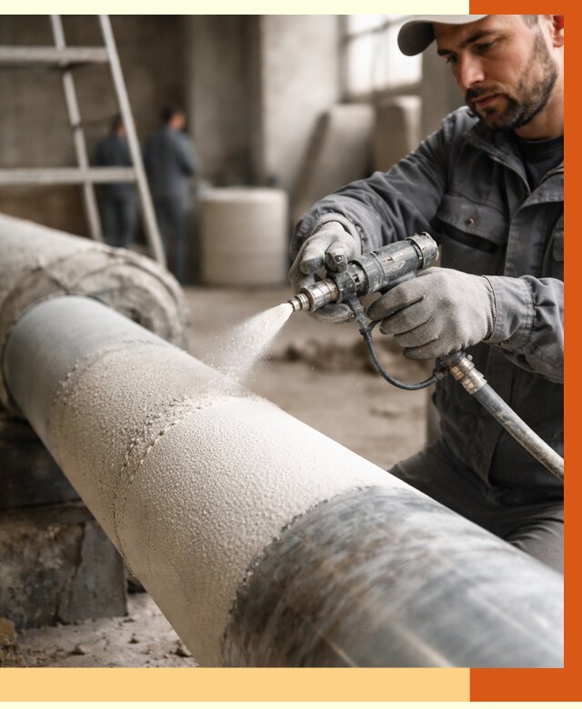 Утепление труб жидкой теплоизоляцией в Краснокаменске от 7666 руб. под ключ | ТепломастерКсн