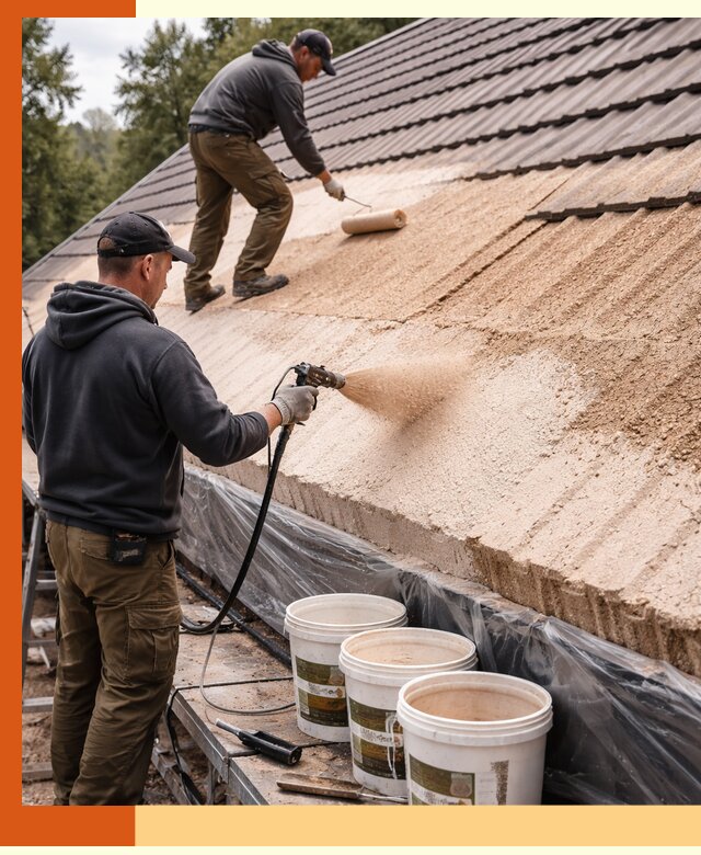Утепление кровли жидкой пробкой в Краснокаменске для домов и зданий
