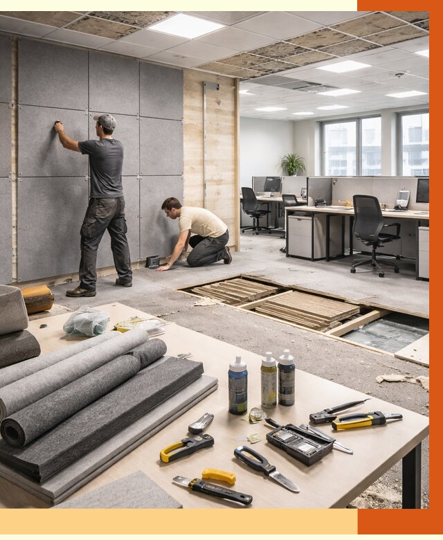 Профессиональная шумоизоляция офиса в Краснокаменске от 6899 руб. за м2 | ТепломастерКсн