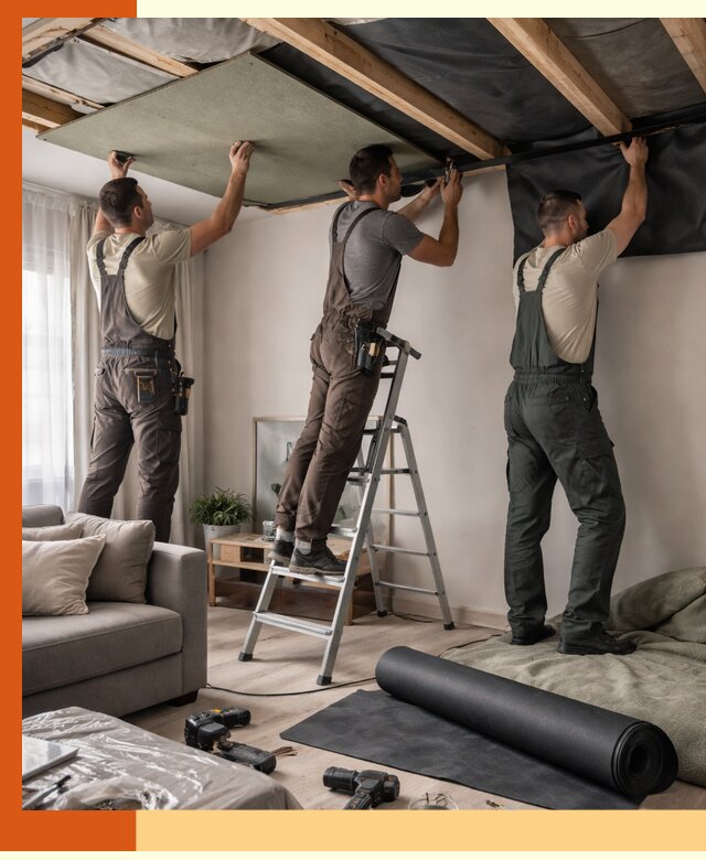 Шумоизоляция потолка в Краснокаменске — профессиональное устранение шумов