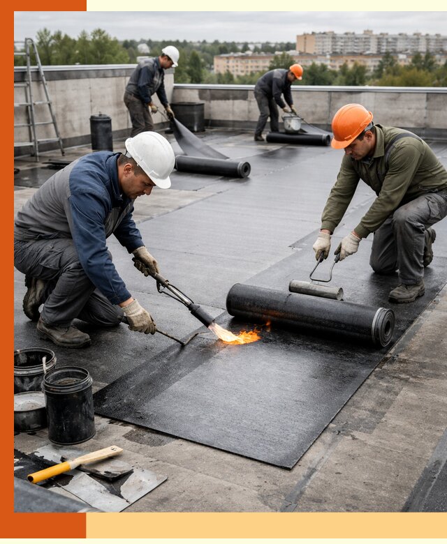 Профессиональная гидроизоляция плоской кровли в Краснокаменске